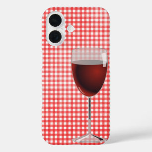Coque Pour iPhone 16 Verre Rouge Sur En vichy