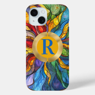 Coque Pour iPhone 15 Verre solaire céleste Monogramme