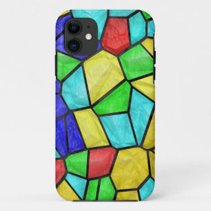 Coque iPhone 11 Verre souillé de mosaïque colorée