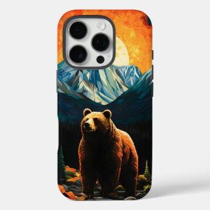 Coques iPhone 16 Pro Verre tendu Faune Montagne Ours couché de soleil