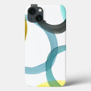 Coques Pour iPhone Verrouillage des cercles jaunes et bleus