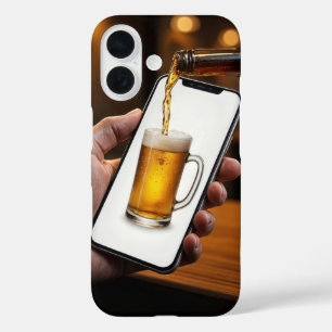 Coque Pour iPhone 16 Verser de la bière dans une bouteille de bière de