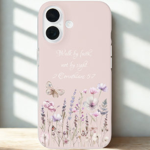 Coque Pour iPhone 16 Verset biblique floral