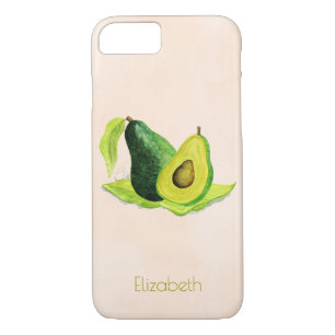 Coques Pour iPhone Vert Avocado Fruit à vie morte en aquarelle