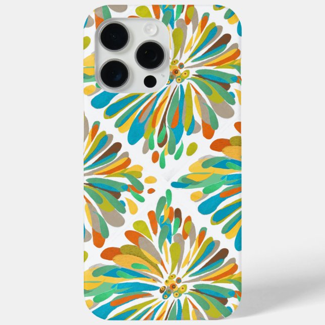 Coques Case-Mate iPhone Vert bleu Turquoise jaune Chrysanthème (Verso)