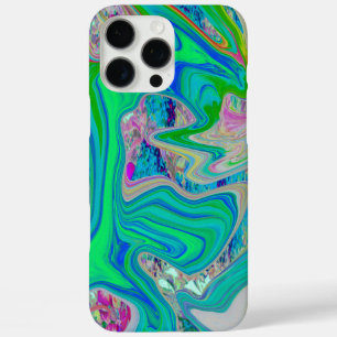 Coques iPhone 16 Pro Max Vert chaux coloré Art Abstrait rétro liquide