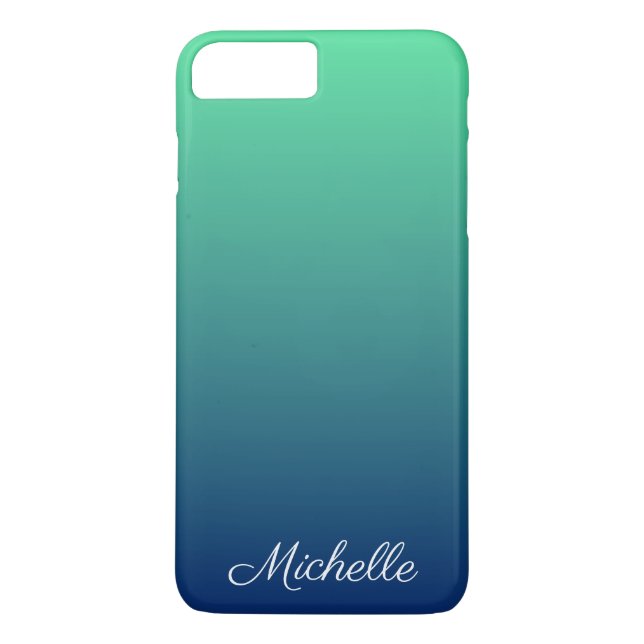 Coques Case-Mate iPhone Vert et bleu foncé personnalisé (Dos)