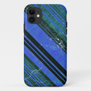 Coques Pour iPhone Vert et Bleu Grandes bandes texture grunge 2