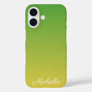 Coque Pour iPhone 16 Vert et jaune foncé personnalisé