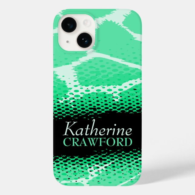 Coques Case-Mate iPhone Vert menthe impression graphique animal noir (Verso)