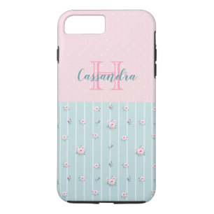 Case-Mate iPhone Case Vert menthe pâle avec Fleurs roses et Pois