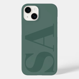 Coque Pour iPhone 14 Vert moderne initial minimal contemporain