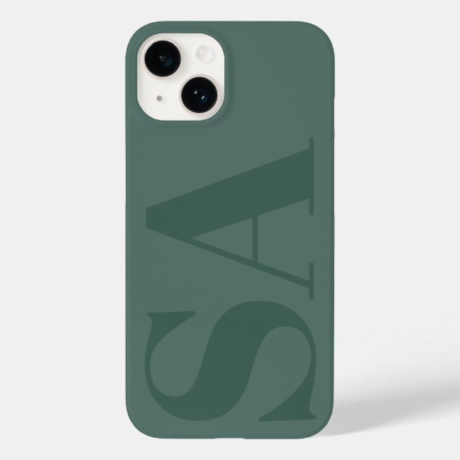 Coques Case-Mate iPhone Vert moderne initial minimal contemporain (Verso)