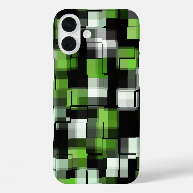 Coques Case-Mate iPhone Vert noir blanc Motif moderne (Verso)