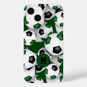 Coque Pour iPhone 14 Vert noir couleurs équipe amusant bals de football