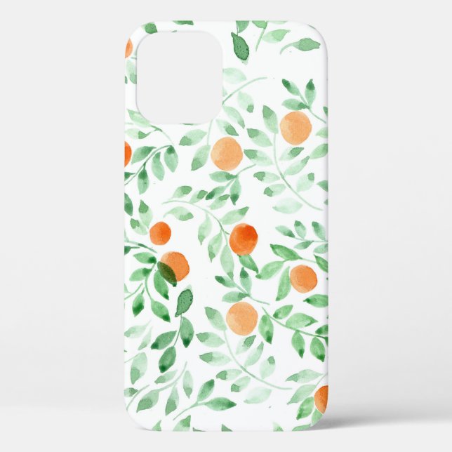 Coques Case-Mate iPhone Vert orange Tangerine Provence Aquarelle (Verso)