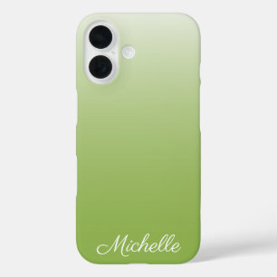 Coque Pour iPhone 16 Vert végététal ombré dégradé personnalisé