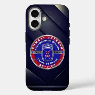 Coque Pour iPhone 16 Vétéran retraité de la 10e division de montagne 