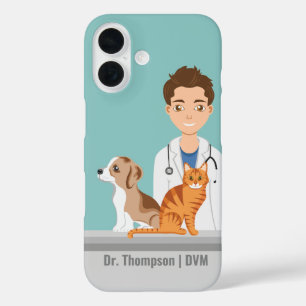 Coque Pour iPhone 16 Vétérinaire Animal Doctor Vet Avec Chien Et Chat