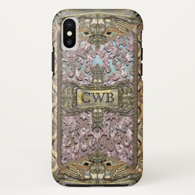 Coques Case-Mate iPhone Vialeigh Victorian Élégant Cool Monogramme (Dos)