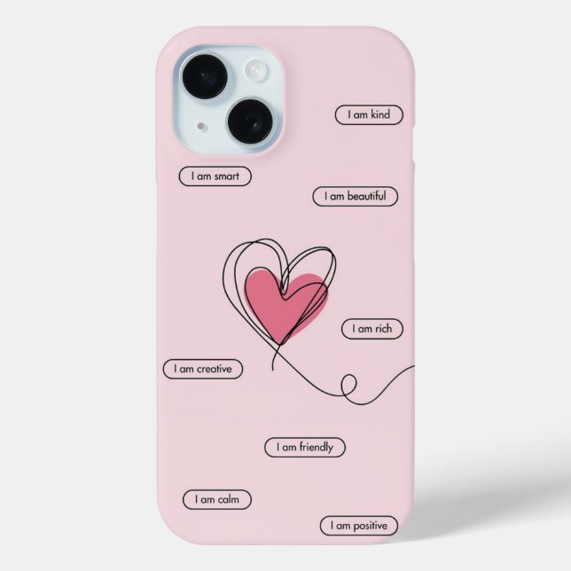 Coques Case-Mate iPhone vibe rose girpositif citations coeur mignon (Verso)