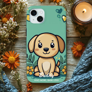 Coque iPhone 15 Mini Vibes de Chien Adorable - Charme Ludique et Confor