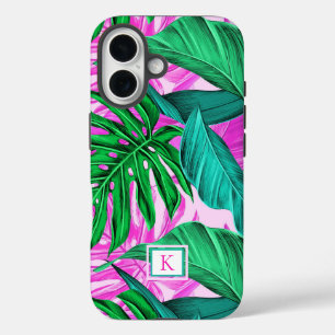 Coque Pour iPhone 16 Vibes de l'île tropicale Monogramme Téléphone