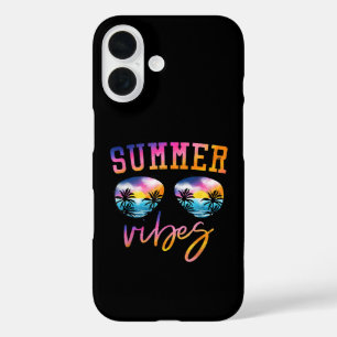 Coque Pour iPhone 16 Vibes D'Été Lunettes De Soleil Avec Palm Tree Funn