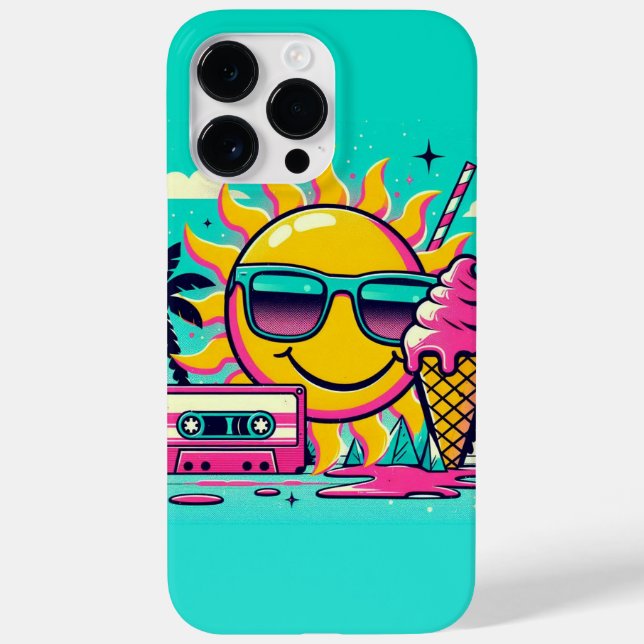 Coques Case-Mate iPhone Vibes d'été rétro - Jolie esthétique des années 80 (Verso)