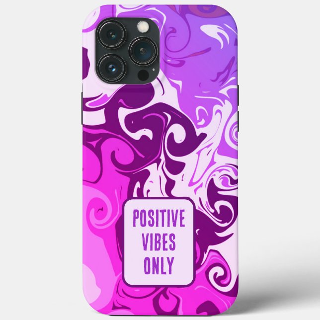 Coques Case-Mate iPhone Vibes Positives Uniquement Art Abstrait Élégant Vi (Verso)