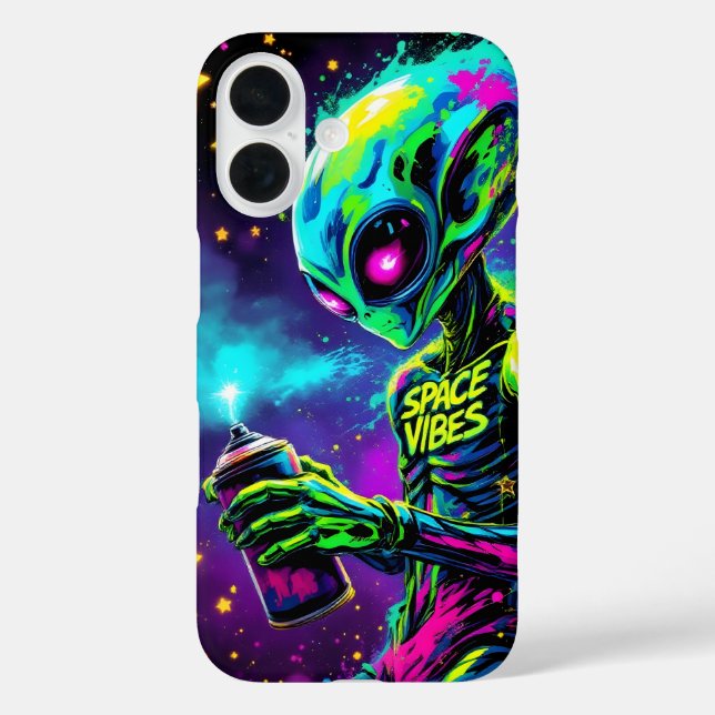 Coques Case-Mate iPhone Vibes spatiales Alien Neon (Verso)
