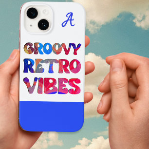 Coque Pour iPhone 14 Vibes super Retro Cool coloré Monogramme