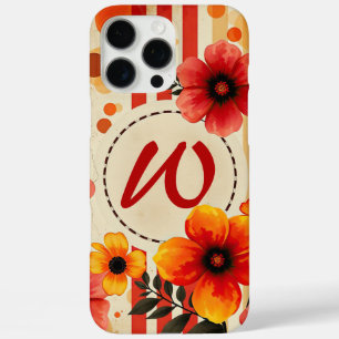 Coques iPhone 16 Pro Max Vibrant Floral Aquarelle désaffectée Chic Monogram