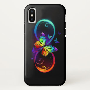 Case-Mate iPhone Case Vibrant infinity with rainbow butterfly on black