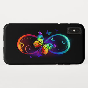 Case-Mate iPhone Case Vibrant infinity with rainbow butterfly on black