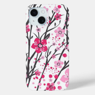 Coque Pour iPhone 15 Vibrant Pink Cherry Blossom Branches Pattern Phone