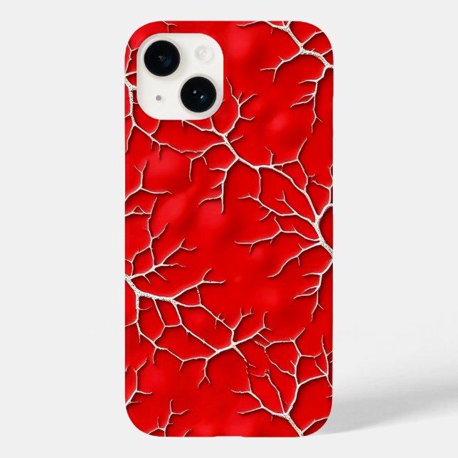 Coques Case-Mate iPhone Vibrant Red iPhone Case with Branch Texture (Verso)