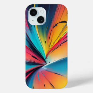 Coque Pour iPhone 15 Vibrant Speed Burst Neon Abstrait Energy Art
