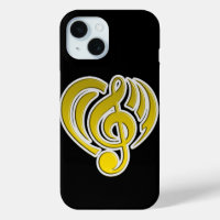 Vibrations Amour Musical Cœur Jaune Note De Musiqu