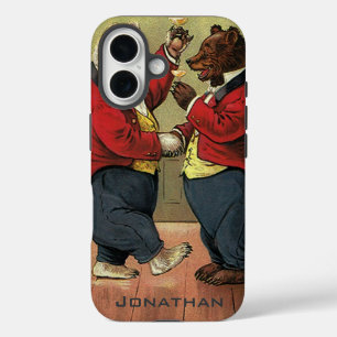 Coques iPhone 16 Victorien vintage Joyeux, Gay, Ours Danseurs