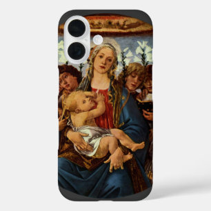 Coque Pour iPhone 16 Vierge et enfant avec huit anges par Botticelli