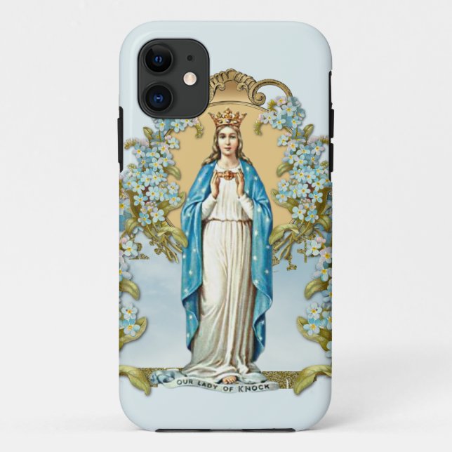 Coques Case-Mate iPhone Vierge Marie Florale Religieuse Dame de Knock (Dos)