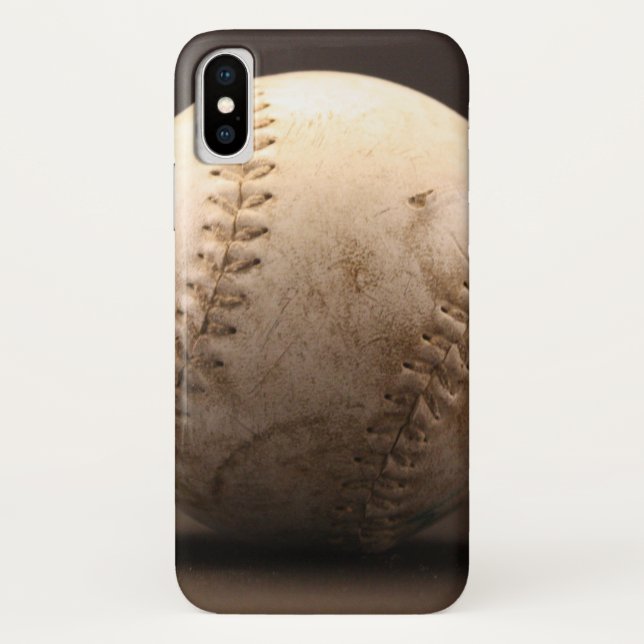 Coques Case-Mate iPhone Vieux baseball en cuir avec piqûres (Dos)