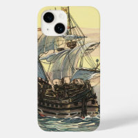 Vieux bateau pirate, galion naviguant sur l'océan