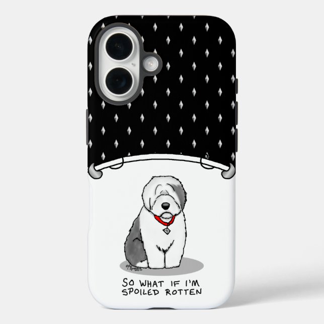 Coques Case-Mate iPhone Vieux chien de mouton anglais (Grey 1) (Verso)
