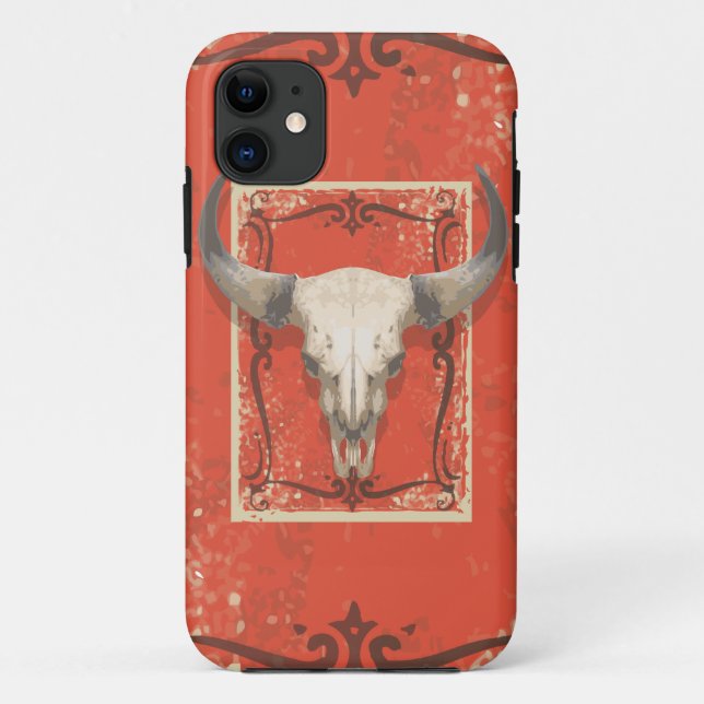 Coques Case-Mate iPhone Vieux crâne occidental de vache (Dos)