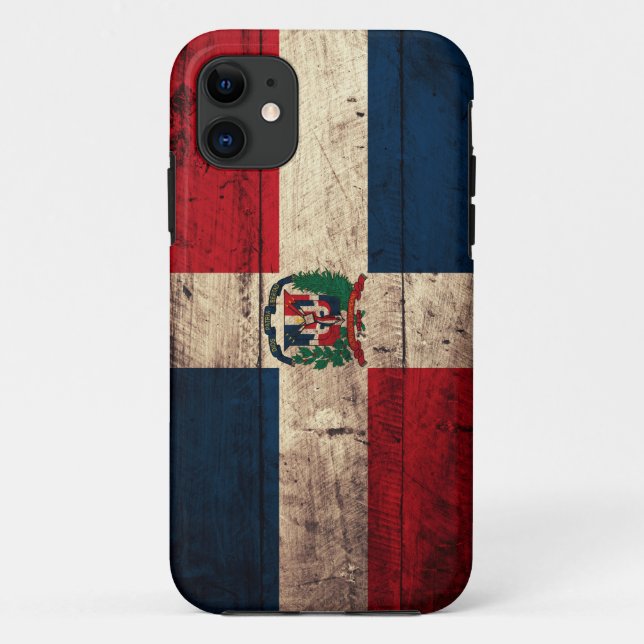 Coques Case-Mate iPhone Vieux drapeau en bois de la République Dominicaine (Dos)
