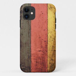 Coque iPhone 11 Vieux drapeau en bois de l'Allemagne