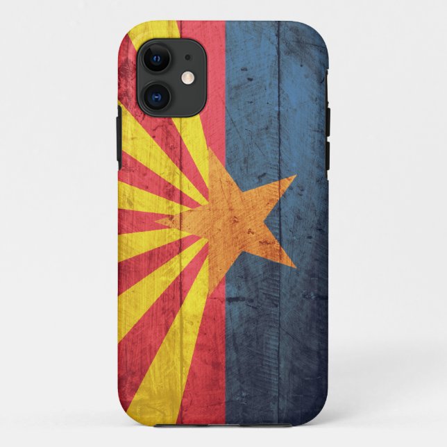 Coques Case-Mate iPhone Vieux drapeau en bois de l'Arizona (Dos)