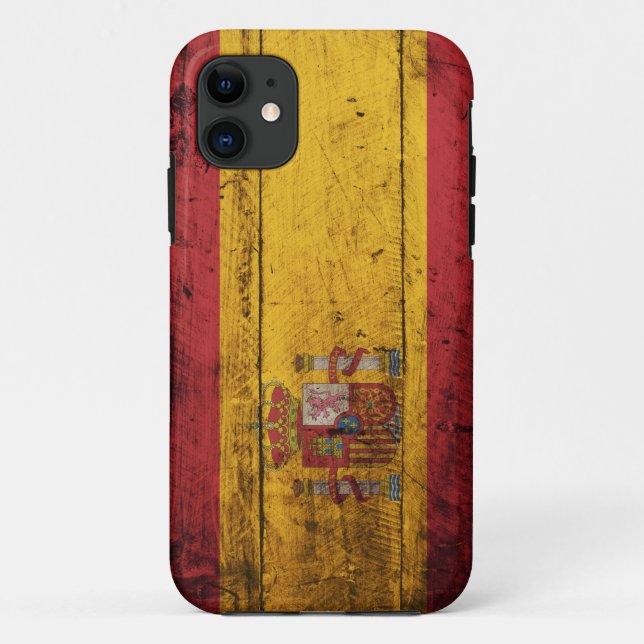 Coques Case-Mate iPhone Vieux drapeau en bois de l'Espagne (Dos)